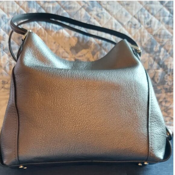 NWT COACH METALLIC GRAPHITE SATCHEL - 3 Piece Set - Coach Leather Edie H… - Picture 3 of 11